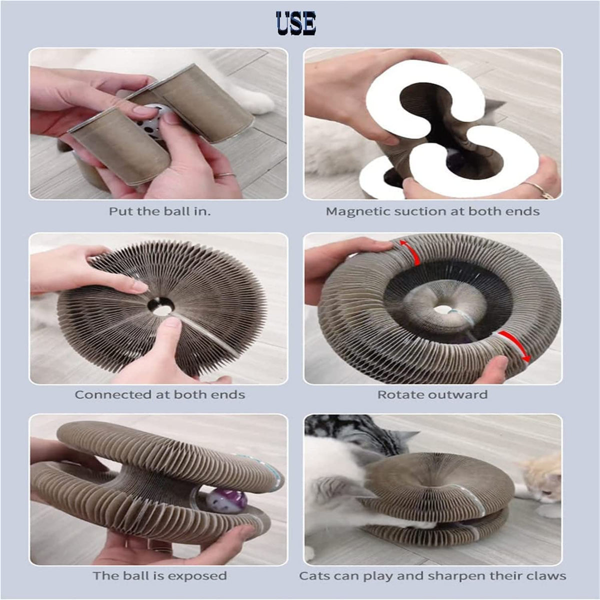 Magic Organ Cat Scratching Board Toy With Bell