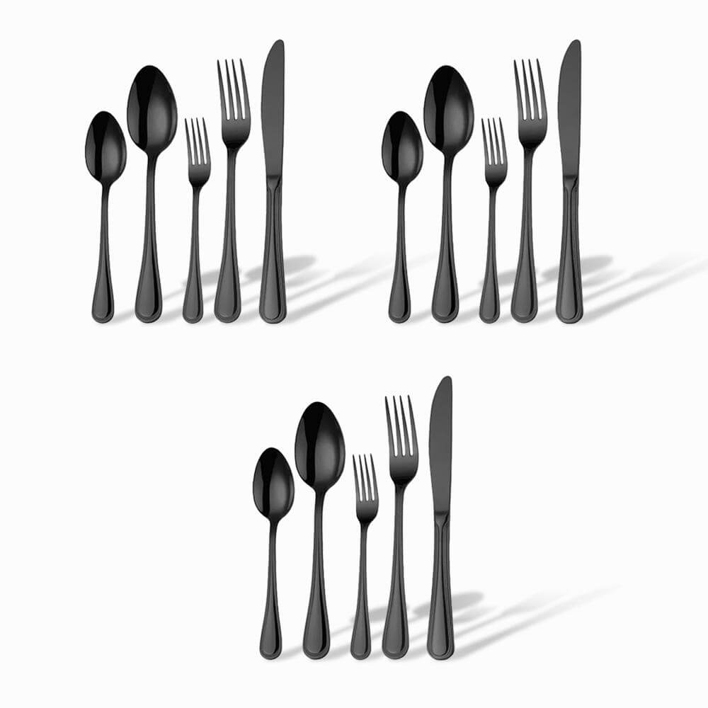 Viscali Black Flatware Set