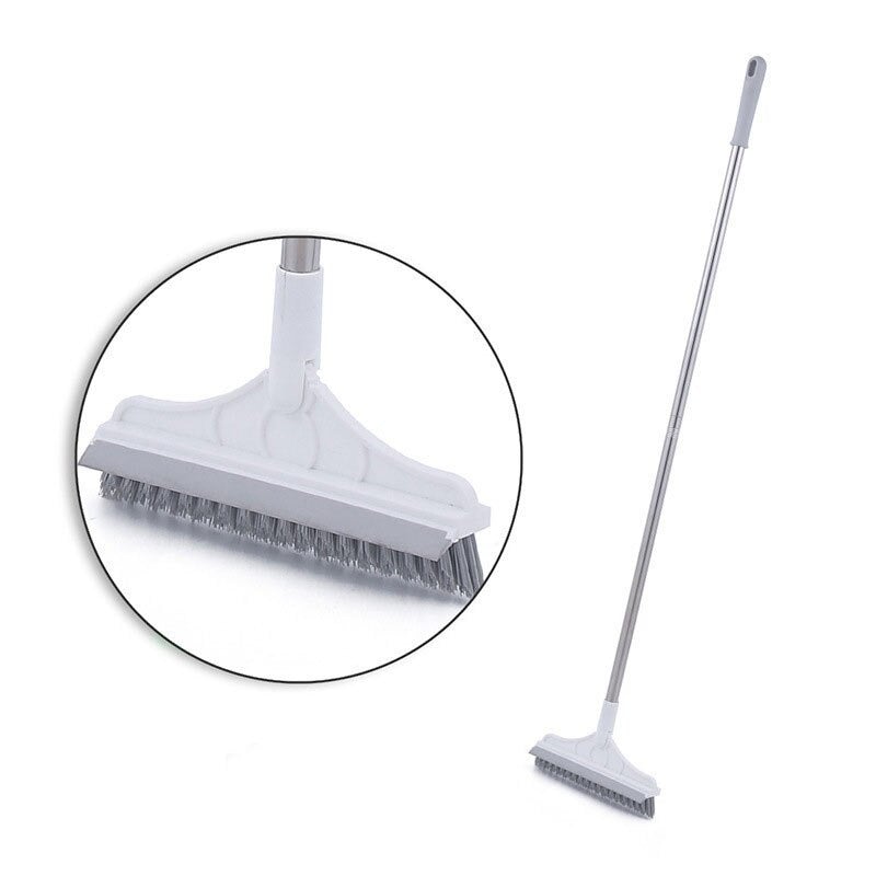 Multi-Angle Brush Detachable Brush Heads Long Handled Brush Sweeper Broom  Floor Scrub Brush Swivelled with Adjustable Long Handle,Stiff Bristle Grout