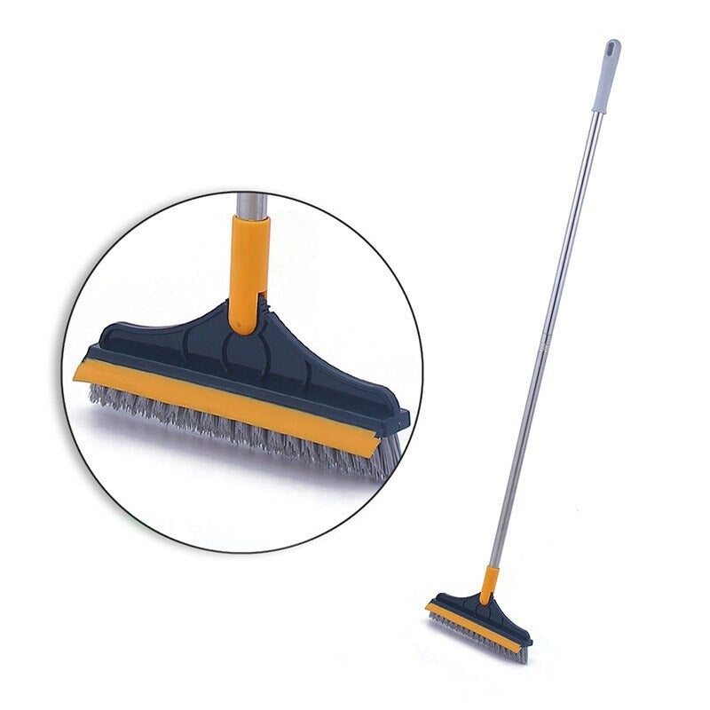 Long Handle Cleaning Brush Floor Scrub Brush Extendable Handle Sweeper Broom Floor Scrub Brush Swivelled Multi-Angle Brush with Adjustable Long Handle