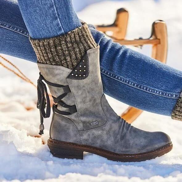 Winter Back Lace Up Snow Boots