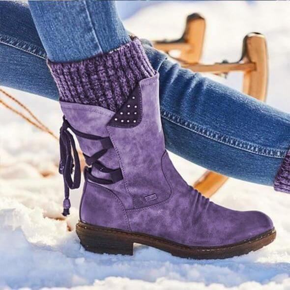 Winter Back Lace Up Snow Boots