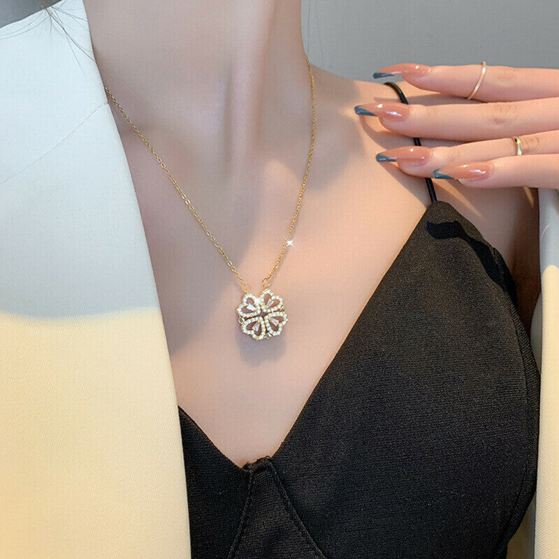 Four-Leaf Heart Shape Necklace