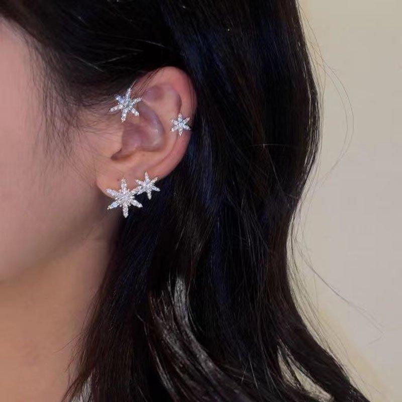 Diamond And Zirconia Earrings without pierced